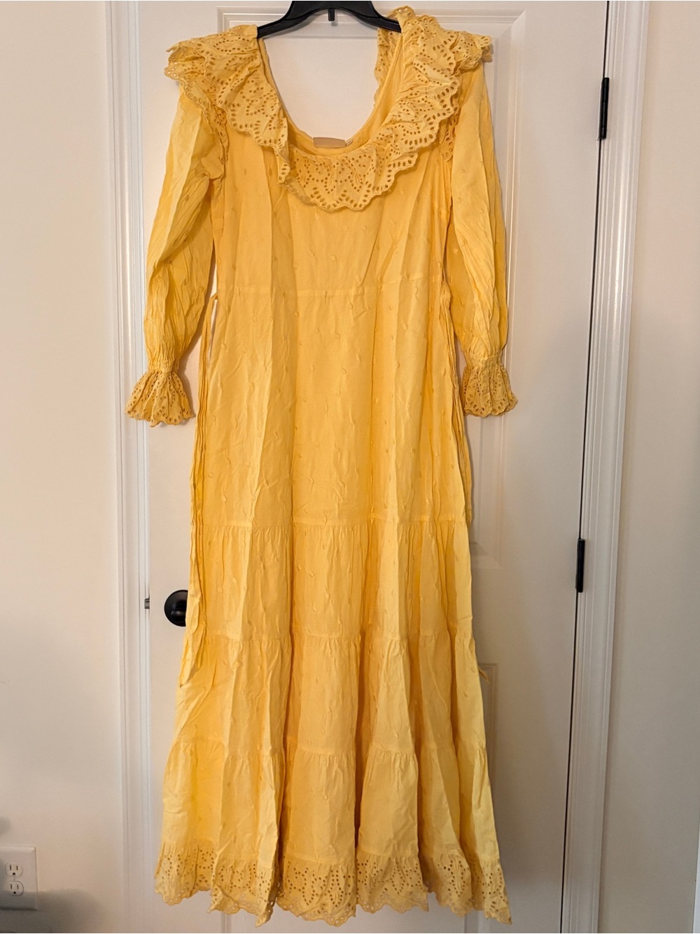 Fabienne Chapot Josie Dress — Yellow Eyelet Maxi